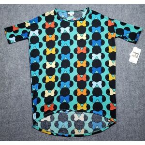 LulaRoe Disney Irma Tunic Top Womens 2XS Minnie Mouse Multicolor Short Sleeve